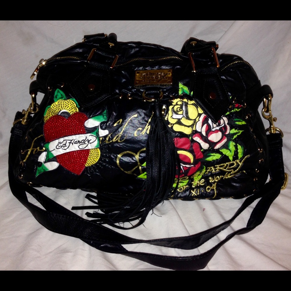 Ed Hardy Christian Audigier Dolce Vita Satchel Bag