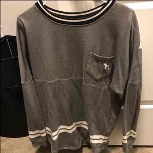 Pink Varsity Crew Neck