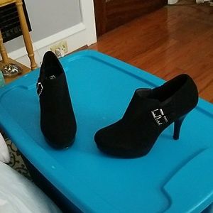 Black suede heeled  booties