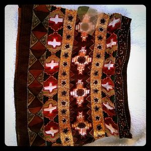 Indian print mini skirt