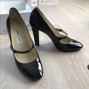 Jimmy Choo Kindle Black Patent MaryJane, Sz 39