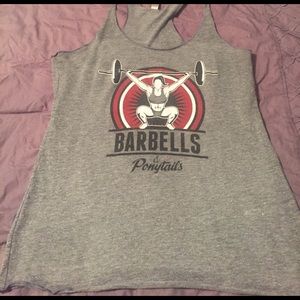 Barbells & Ponytails Small Tank