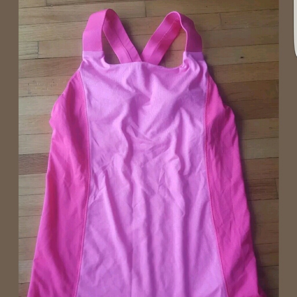 Champion Neon Pink workout tank Cross strap M L