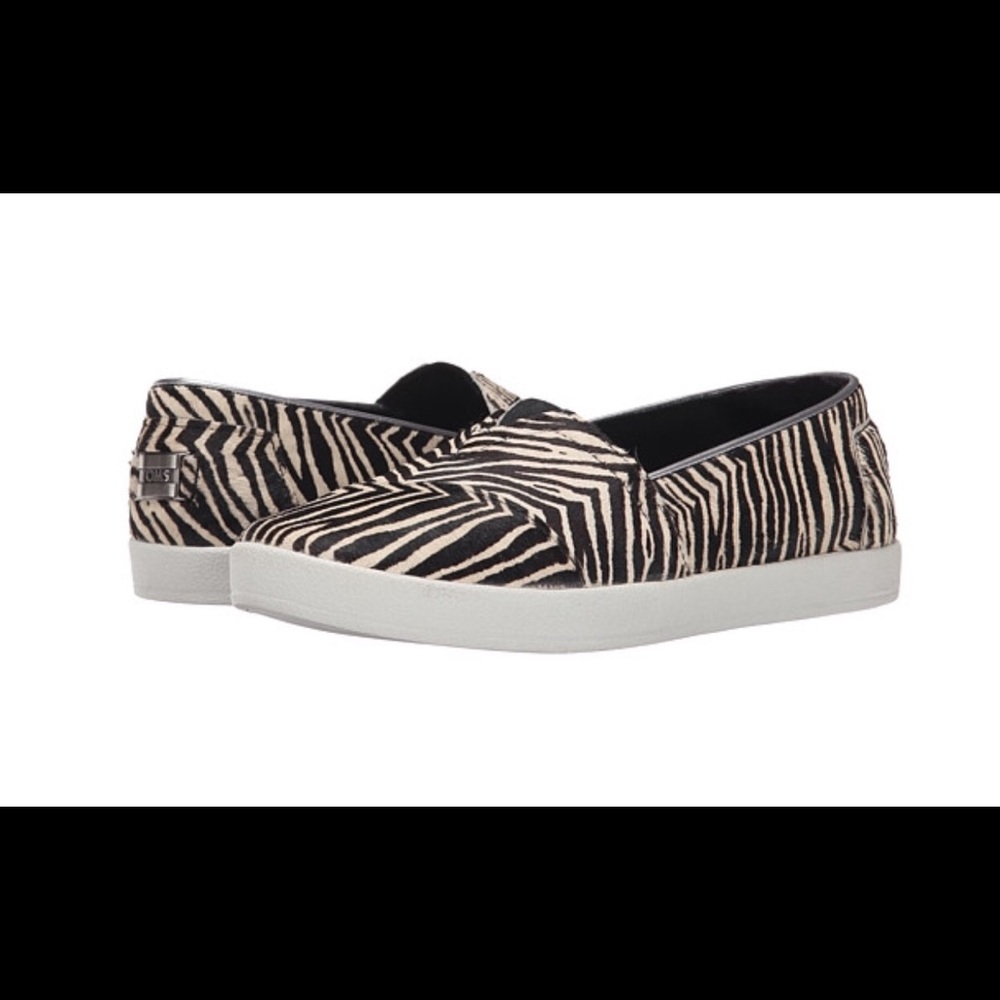 TOMS Zebra Print Calf Hair Avalon Sneaker, Size 8