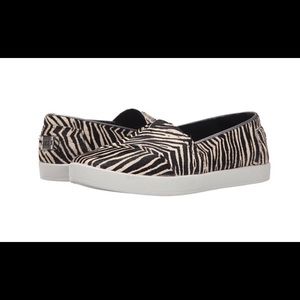 TOMS Zebra Print Calf Hair Avalon Sneaker, Size 8
