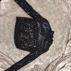 Black sequin ZARA crop top!Worn once still has tag