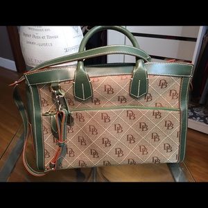 Hunter Green and Tan Large Tote by Dooney & Bourke
