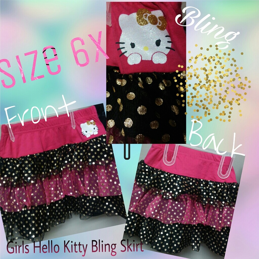 Girls NWOT Hello Kitty Bling Skirt size 6X