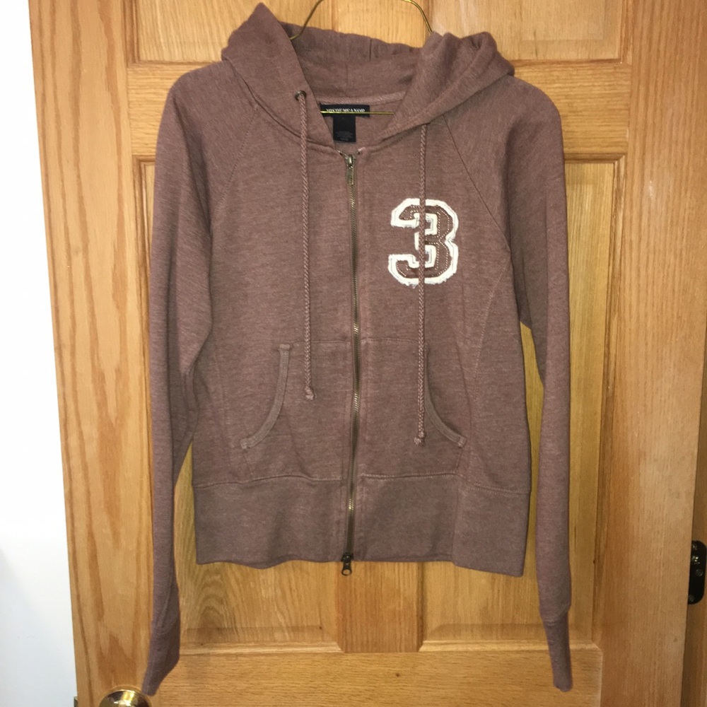 Brown zip up hooded sweatshirt