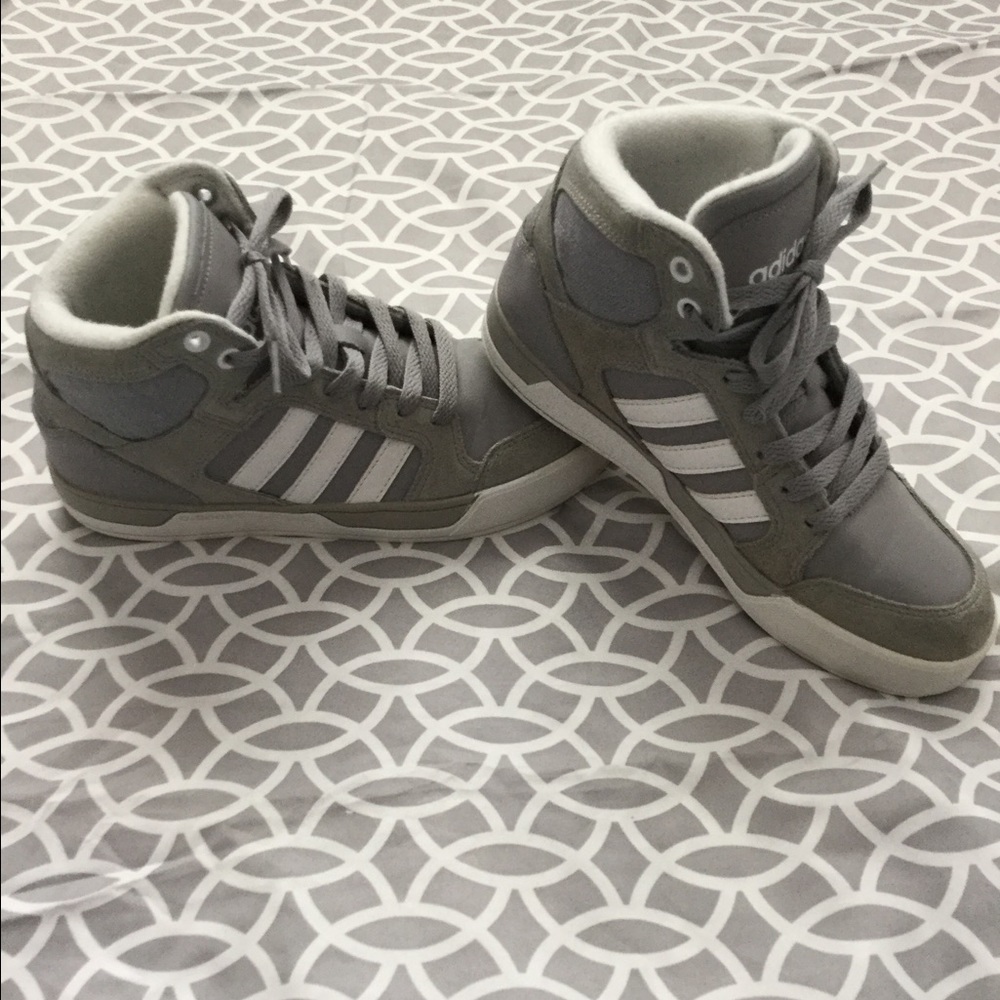 Grey high top Adidas