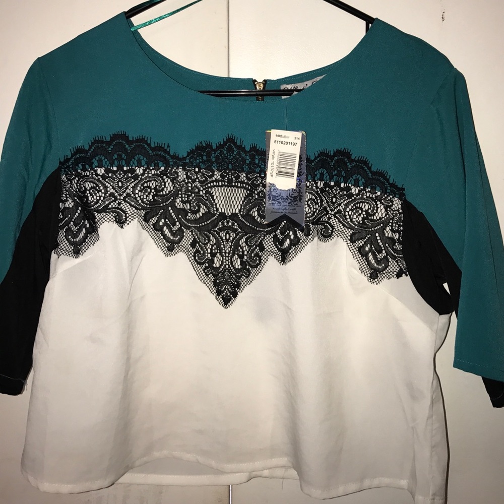 Cropped & lace dress top