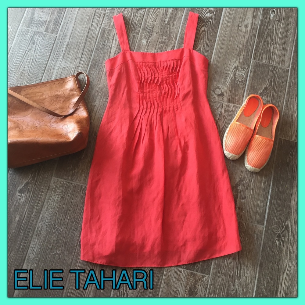 🍊Gorgeous ELIE TAHARI Blood Orange  Linen blend