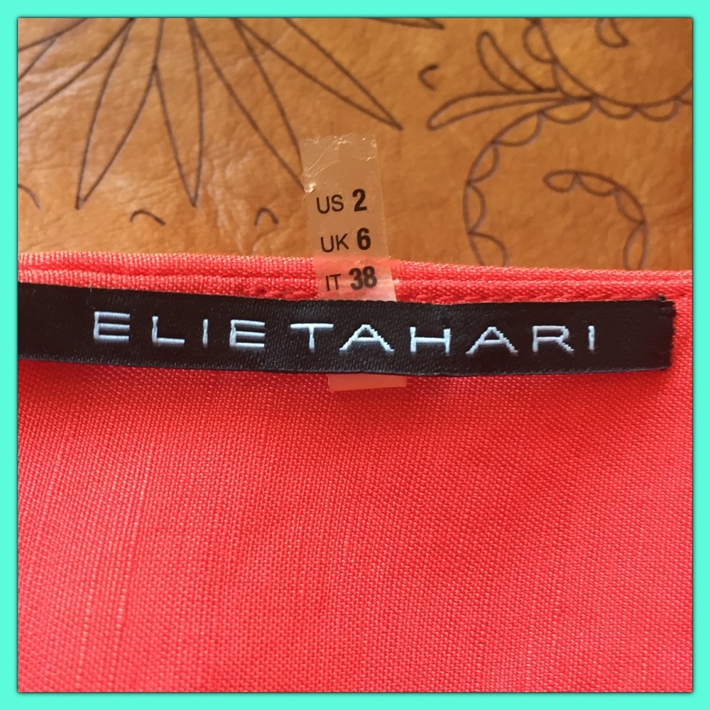 🍊Gorgeous ELIE TAHARI Blood Orange Linen blend - Picture 5 of 7