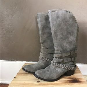 Grey Suede Boho Boots