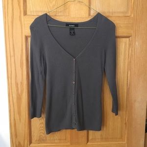 Charcoal grey button up sweater