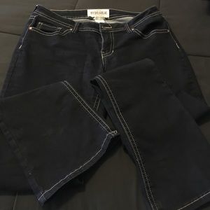 Hydraulic micro boot dark stretch jeans