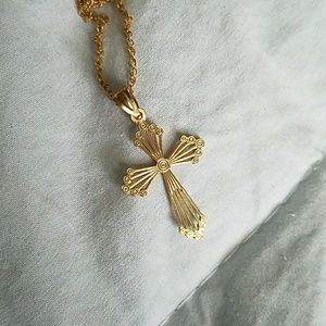 Gold cross necklace