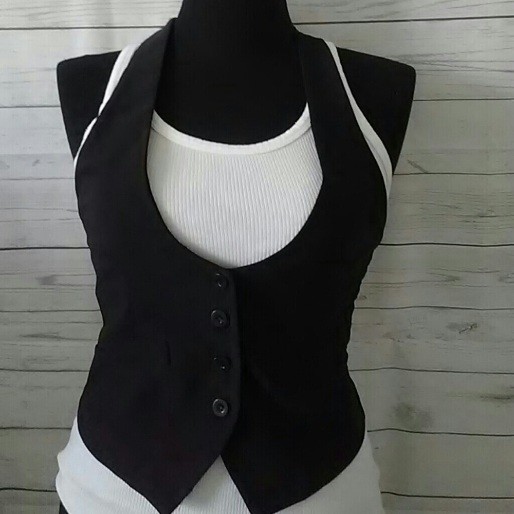 Black Lace Racerback Vest