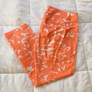 SALE❗️Ann Taylor Orange Abstract Floral Chino SALE❗️Ann Taylor Orange Abstract Floral Chino