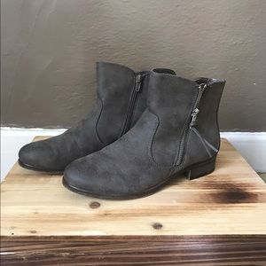 Grey Flat Ankle Boot