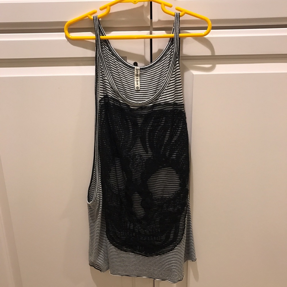 skull lace tank