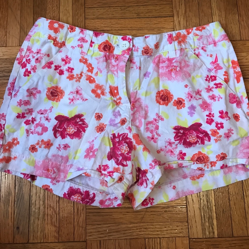 Nautica Floral Print Cotton Shorts Size 12