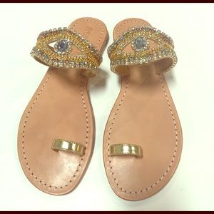 Evil eye toe ring sandals