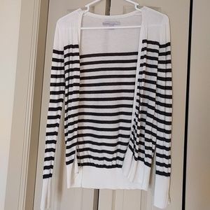 Black and white striped cardigan
