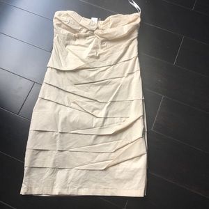 Strapless nude dress