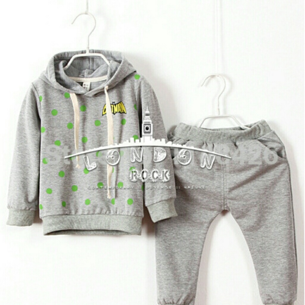 Green Polka Dot Batman Sweatsuit