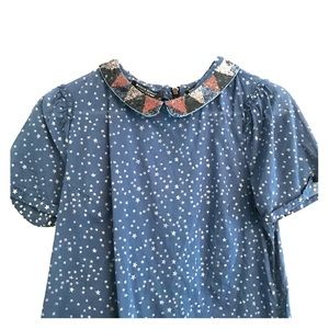 Designer starry top with sequin collar!