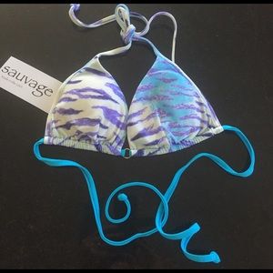 Sauvage Hawaii tiger triangle bikini top