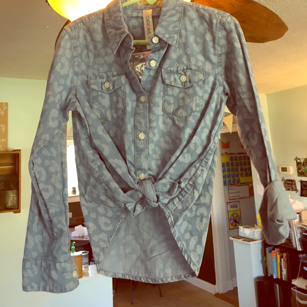 NWT Cherokee Girls Button Down Top