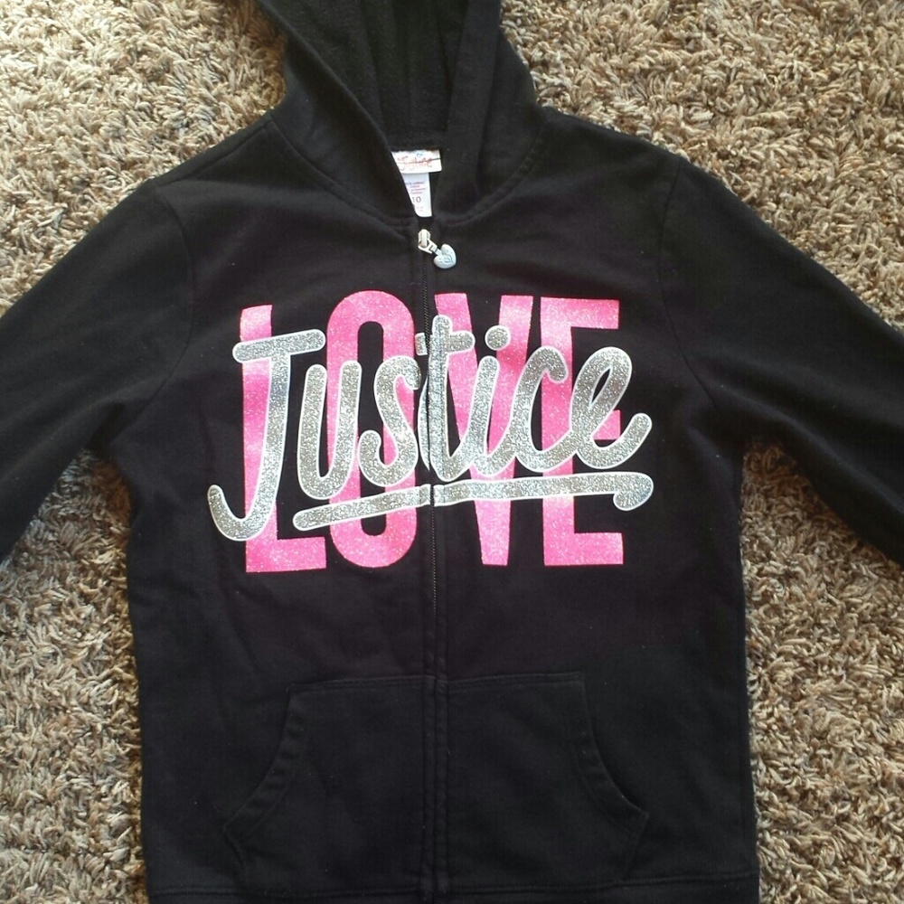 Size 10 Justice sweat pants and zip up hoodie