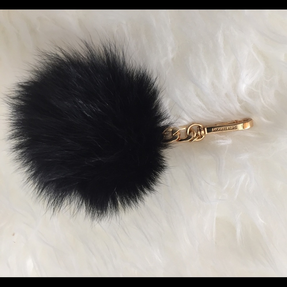 Michael Kors Black XL Fur Pom Pom