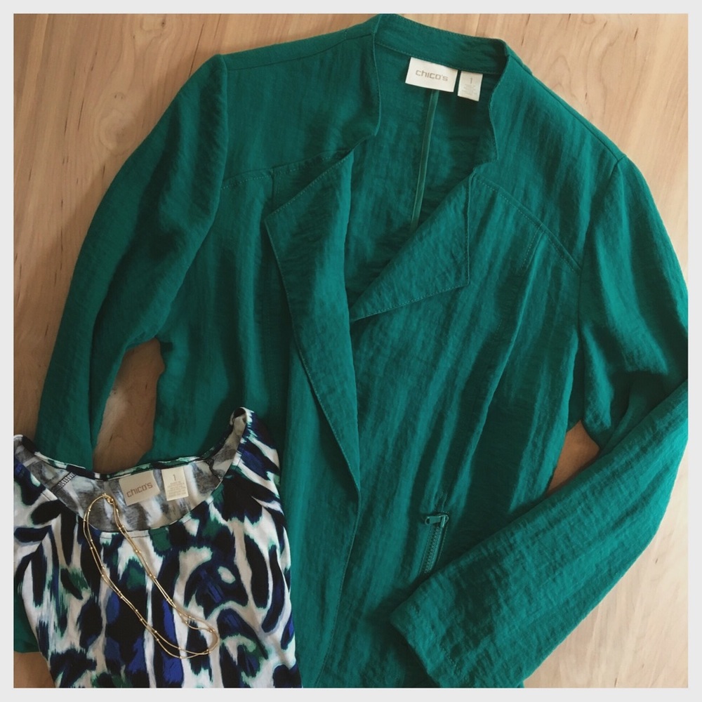 Chico's Lightweight Green Jacket
