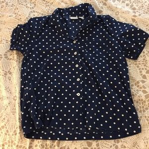 Navy blue polka dot top