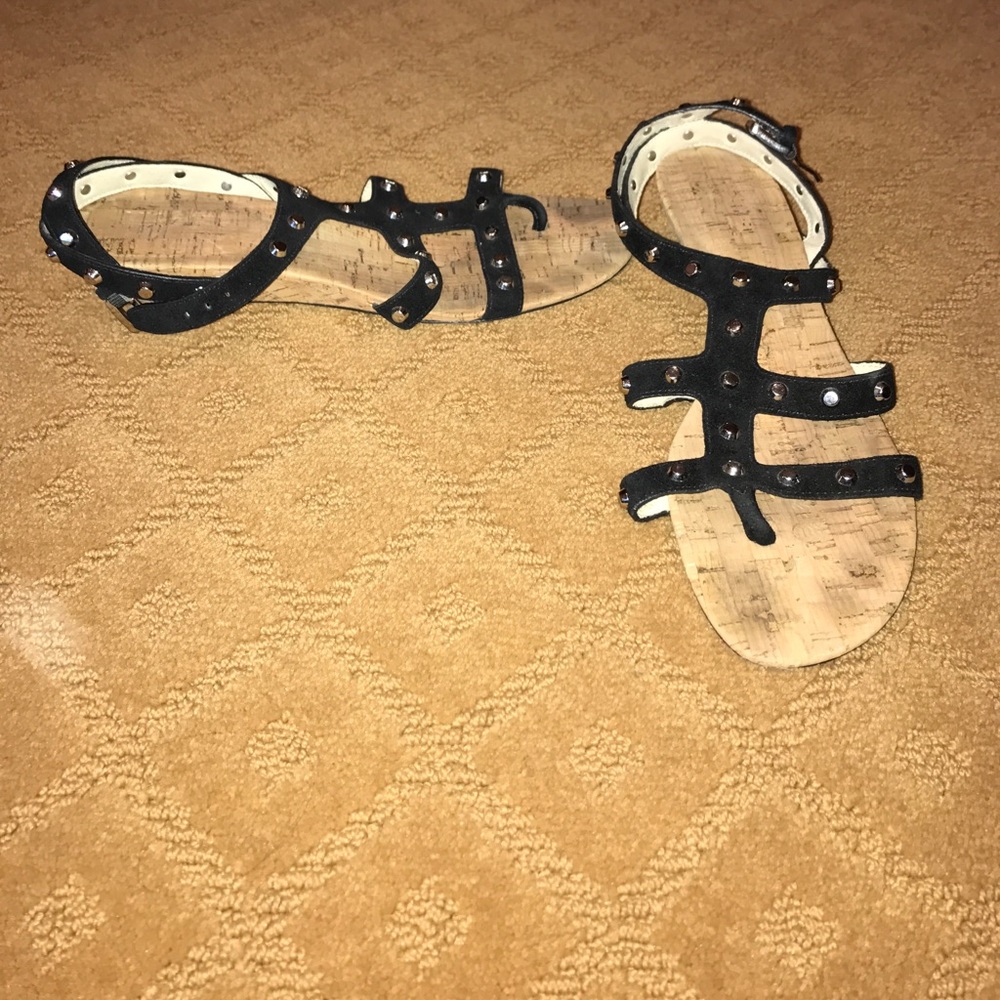 MICHAEL KORS black suede gladiators