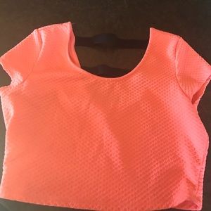 Coral cap sleeve crop top