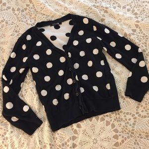 Black and white polka dot cardigan