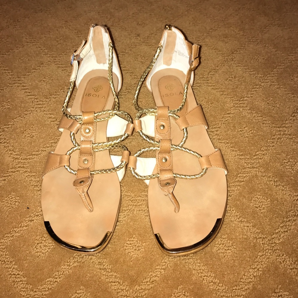 SOLA gold and brown gladiators