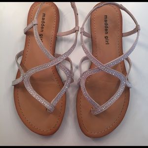 Madden girl nude rhinestone sandals