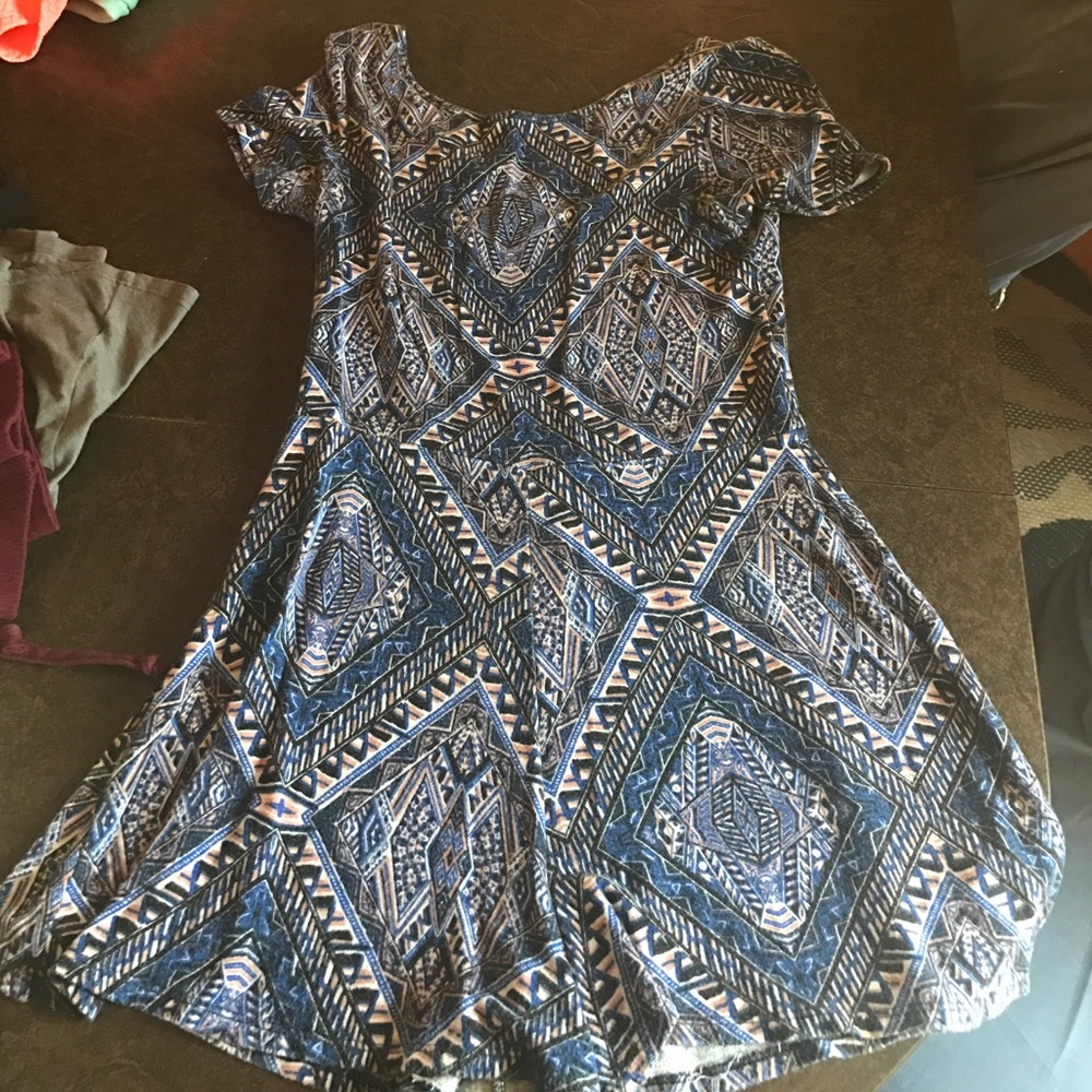 Blue patterned romper