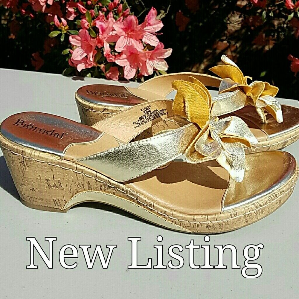 Gold high heel sandal