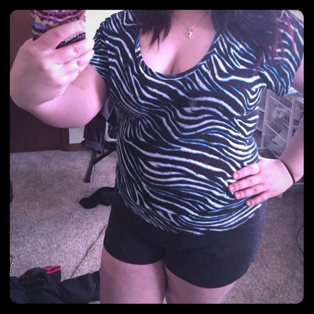 Zebra Striped Top