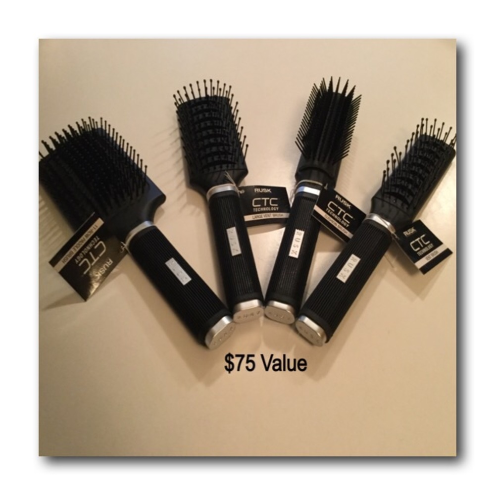 Rusk Ceramic and Titanium 4 Piece Brush Set - NWT