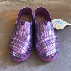 purple glitter toms