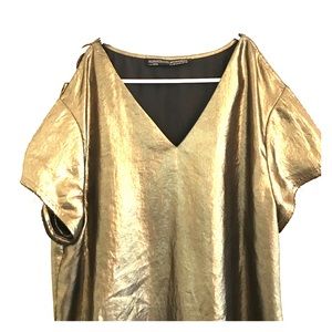 NWOT Allsaints Gold open shoulder top!