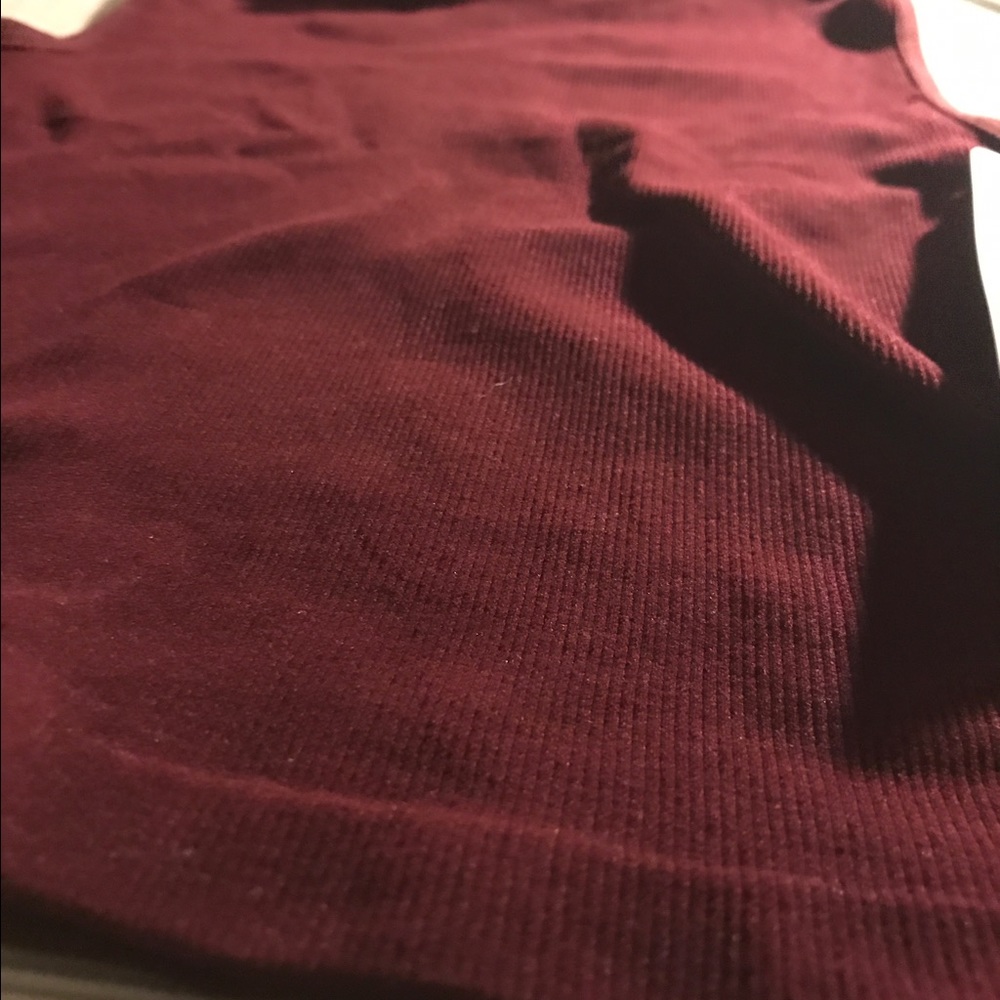 Prime Cut Maroon Burgundy High Mock Neck Crop Top - Picture 5 of 8
