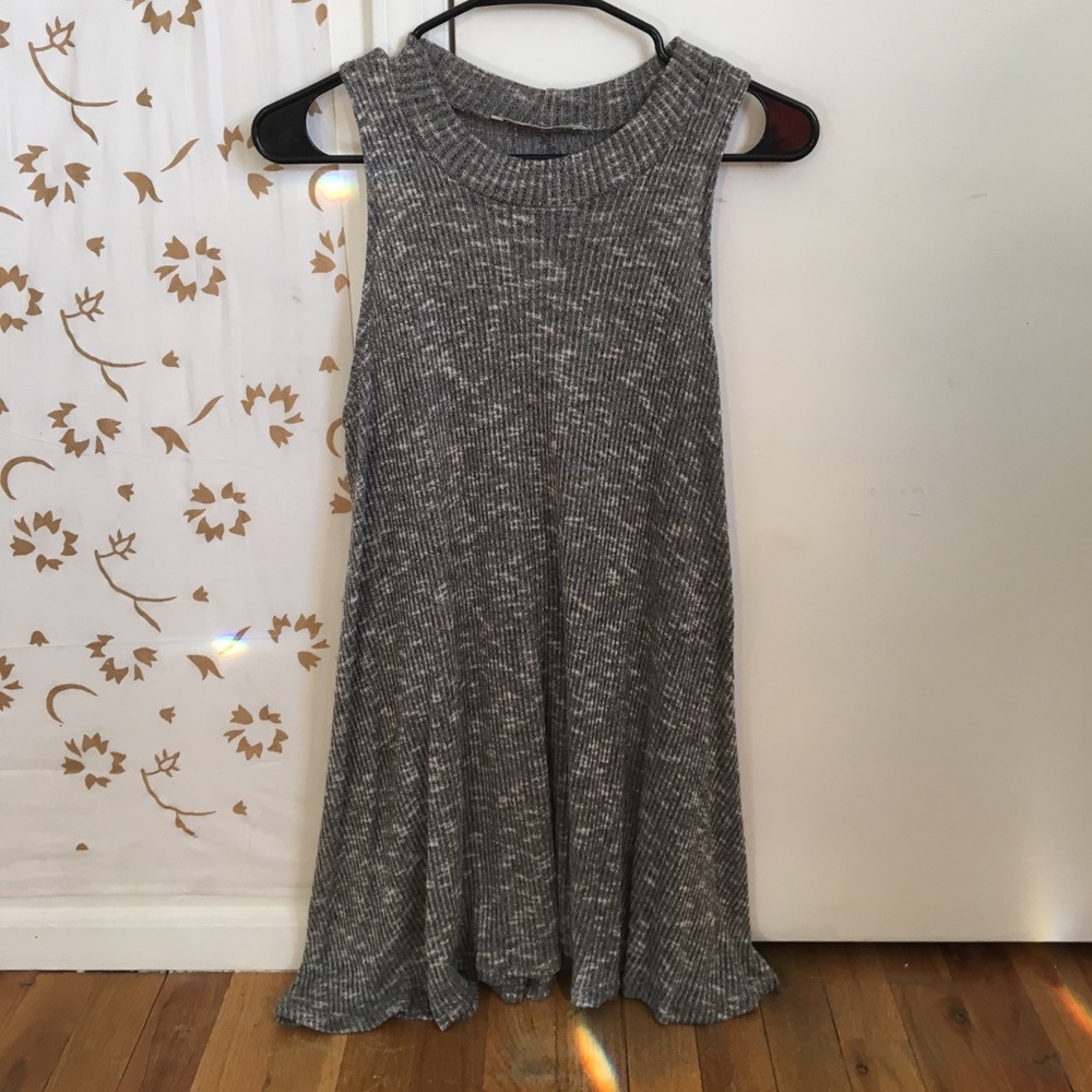No Sleeve A-Line Ribbed Dress